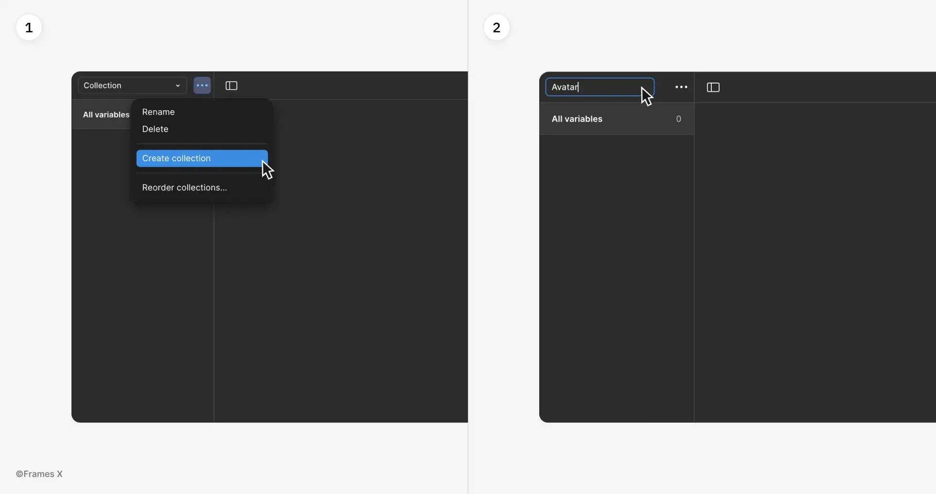 Preview of the process for creating parametric design in Figma