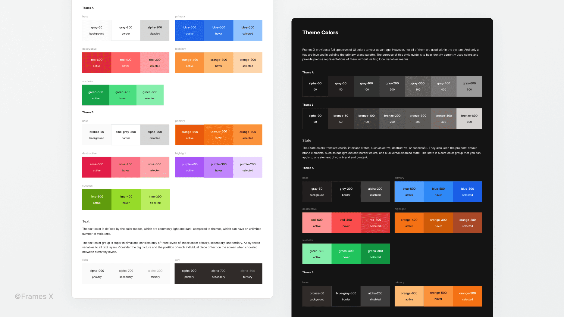 UI Colors Palette for Figma | Frames X UI Kit
